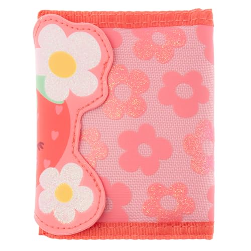 Image of Stephen Joseph, Kids Wallet, Tri-Fold Bi-Fold Wallet for Boys & Girls with Zipper Coin Pocket, Durable Polyester Small Wallet for Kids, Cute Designs for School & Travel, Strawberry
