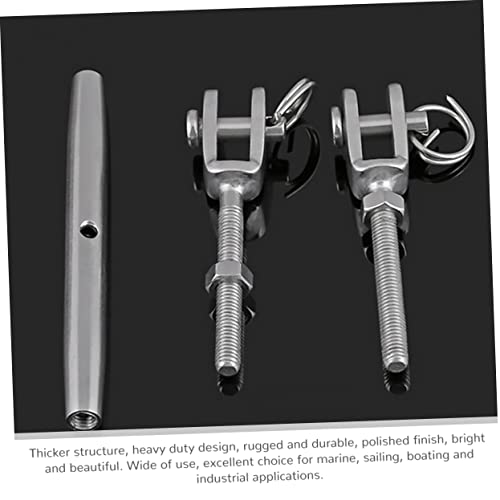PRETYZOOM 2pcs Closed Body Stainless Steel Turnbuckle for Wire Rope Heavy Duty Cable Tensioner Adjustable Tensioning Rigging Screw miniatura 4