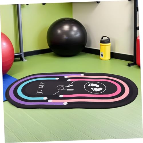 Alfombra para ejercicio con cuerda para saltar, antideslizante y amortiguadora, forma ovalada miniatura 6