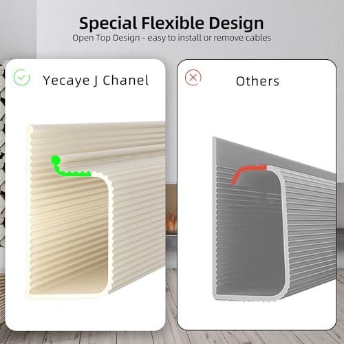 Image of YECAYE Cable Management Under Desk, 94.2 in, Cable Raceway, Beige