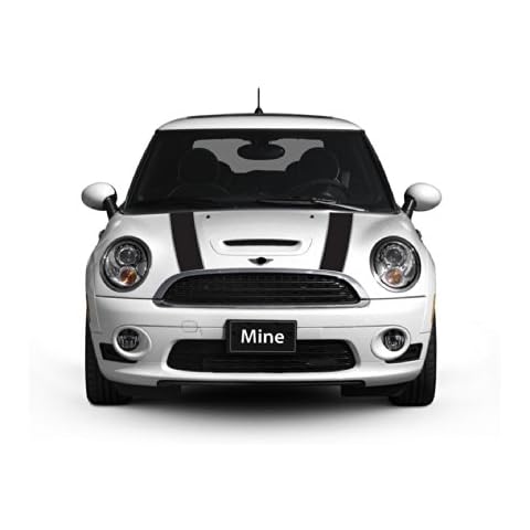 The Pixel Hut gs00062 Black with Silver Border Hood Stripes for MINI Cooper and S R56 (2007-2013) Cover