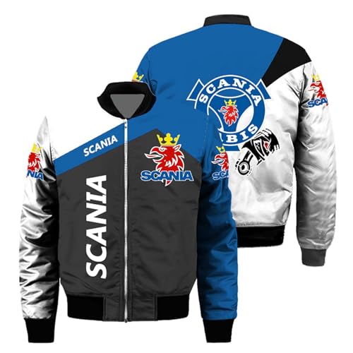FBWZSAG Chaquetas Bomber 3D con Cremallera Completa para Hombre para S.ca.n.i.a Abrigos De Otoño-Invierno Prendas Exteriores con Cuello Alto Traje De Vuelo A Prueba-D||5XL