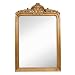 Hamilton Hills Top Gold Baroque Wall Mirror | Rich Old World Feel Framed Beveled Elegant Glass Mirror | Entryway Bathroom or Powder Room (28" x 42")