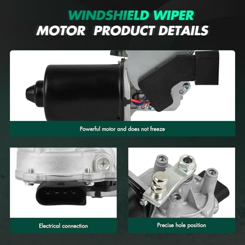 Image of SCITOO Windshield Wiper Motor Fits For 2002-2006 for Volkswagen Golf, Replacement OE# 1J0955119A,1J1955113C,1J1955113A,1J1955113B, 4 - Pin, Front Side