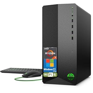 HP Pavilion Tower Desktop Computer, Octa-Core AMD Ryzen 7 5700G (Beat i7-11700K), 16GB DDR4 RAM, 512GB PCIe SSD, WiFi 6, Bluetooth, RJ-45, HDMI, VGA, Keyboard and Mouse, Windows 11 Pro, WE/PGPY