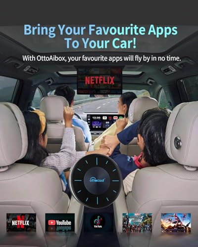 Image of OTTOCAST Picasso Plug and Play CarPlay AI Box, P3 OttoAiBox Wireless CarPlay & Android Auto Adapter, 8GB+128GB Android 12, HDMI Output, GPS, Video Viewing YouTube, Netflix, Tiktok