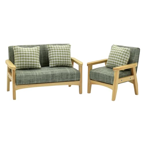 iland Dollhouse Couch and Miniature Sofa Set with Mini Houndstooth