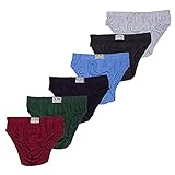 ULTRA Mens Color Cotton Comfort Low Rise Sport Bikini Brief Underwear (6 Pack) (Large, Maroon/Blue/Grey/Black/Green B)