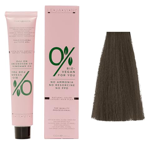 Lejavini 0% Bio Vegan For You 100mL Color 6/0 | Tinte Crema Colorante Permanente Vegana sin Amoniaco - Crema de Coloración Natural para el Cabello Sin Amoníaco