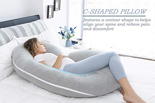 Insen Pregnancy Pillows, Cooling Pregnancy Pillow For Sleeping,Maternity Body Pillow For Pregnancy, C Shaped Pregnancy Pillow With Jersey Body Pillow Cover #TOP4