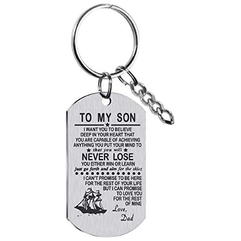AMATOLOVE to My Son from Dad Inspirational Keychains Key Rings Key Ring for Car Home Keys Keyring Keychain for Boys Men Birthday Gifts Cover