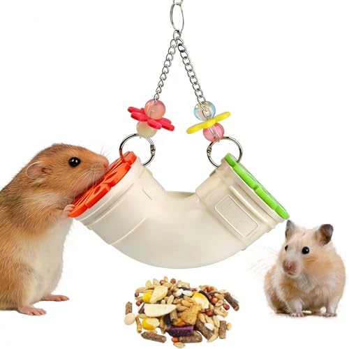 Rat-Enrichment-Toy-Mouse-Interactive-Foraging-Toys-for-Various-Treats-Slow-Feeder-Hanging-Fancy-Mice-Cage-Accessories-Tube-Treat-Dispenser-Rodent-Puzzle-Toys-for-Rats-Guinea-Pig-Small-Pet-Parakeet Rat Enrichment Toy, Mouse Interactive Foraging Toys for Various Treats, Slow Feeder Hanging Fancy Mice Cage Accessories Tube Treat Dispenser Rodent Puzzle Toys for Rats Guinea Pig Small Pet Parakeet - Image 1