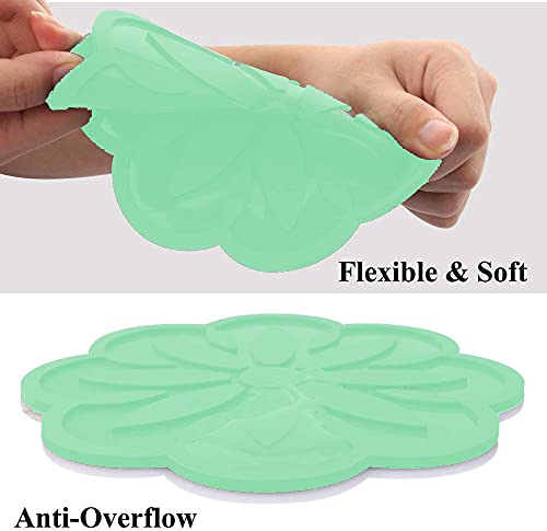 Image of Silicone Trivets Mats, Silicone Hot Mats Set, Silicone Hot Pads, Silicone Pot Mat for Countertop, Trivet Pads Heat Resistant, Table Placemats (Pack of 4 Green)