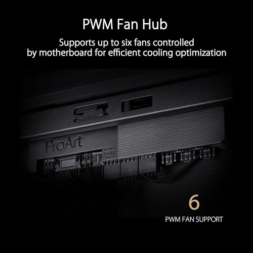 ProArt-PA602-E-ATX-Computer-Case-420mm-Radiator-Support-Dual-200mm-Built-in-Fans-Front-Panel-IR-dust-Indicator-Power-Lock-Latch-Tool-Less-PCIe-mounting-GPU-Holder-20Gbps-USB-C-Front-IO
