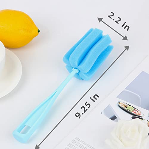 Image of Bottle Brush Sponge 4PCS Cup Washer Brush Long Handle Cleaner Brush for Baby Bottle Glasswares Mugs Cups Kitchen Clean (4 PCS)