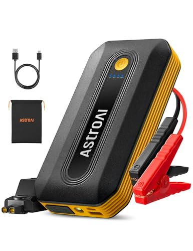 AstroAI Arrancador de batería B8, paquete de batería de arranque de coche de 3000 A para motores de gasolina de hasta 9.0 L y diésel de 7.0 L (amarillo)