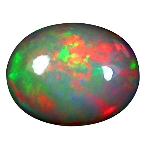 Opale arc-en-ciel éthiopienne naturelle de 4.17 ct en cabochon ovale pour la haute joaillerie