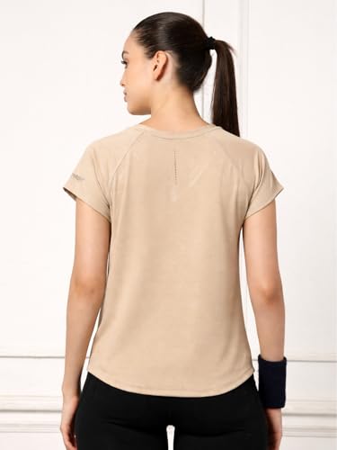 Image of UZARUS Women's V-Neck Regular Fit Gym T-Shirt Soft, Lightweight & Quick-Dry Fabric Activewear Top for Workout, Yoga, Running, Exercise, Casual