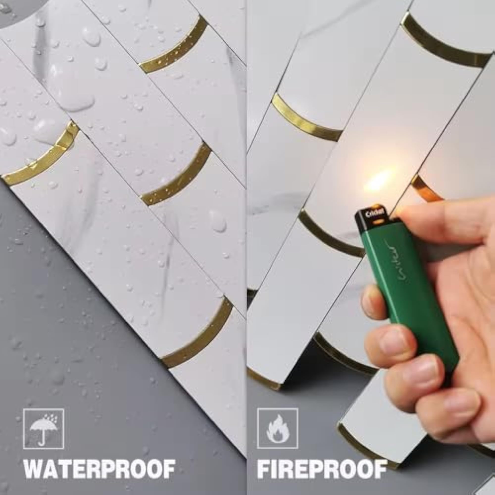 Peel and Stick Tile Metal Backsplash for Kitchen & Bathroom Decor
