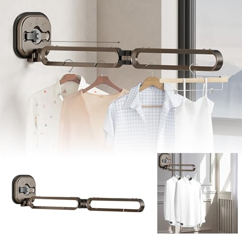 Feizikaw Estantería de garaje maximiza tu espacio al aire libre: estante de secado plegable para balcón, ligero y fácil de almacenar (B, 64 cm)