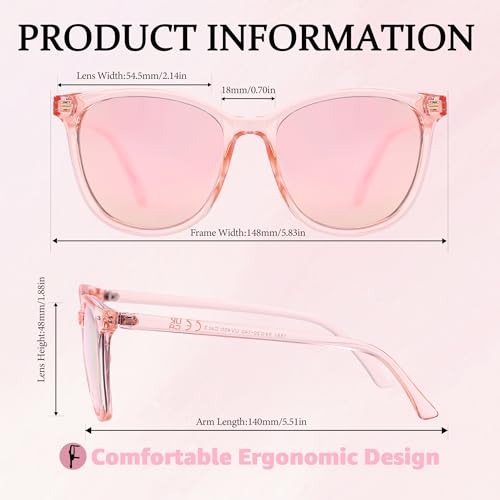 FancyPink Women's Polarized Sunglasses UV400 Protection Mirrored Beach Eyewear Trendy Sunglasses for Women3