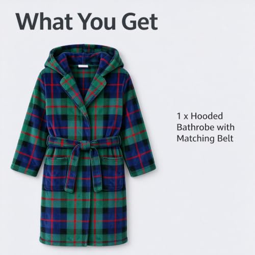 Image of Girls Soft Fleece Robes Plush Hooded Bathrobes Sleepwear for Kids 2-16 Years