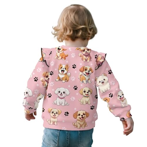 Toddler Girls Long Sleeve Shirts Ruffle Cute Pullover Sweatshirts Cozy Fall Clothes for Girls 1-8 Years2