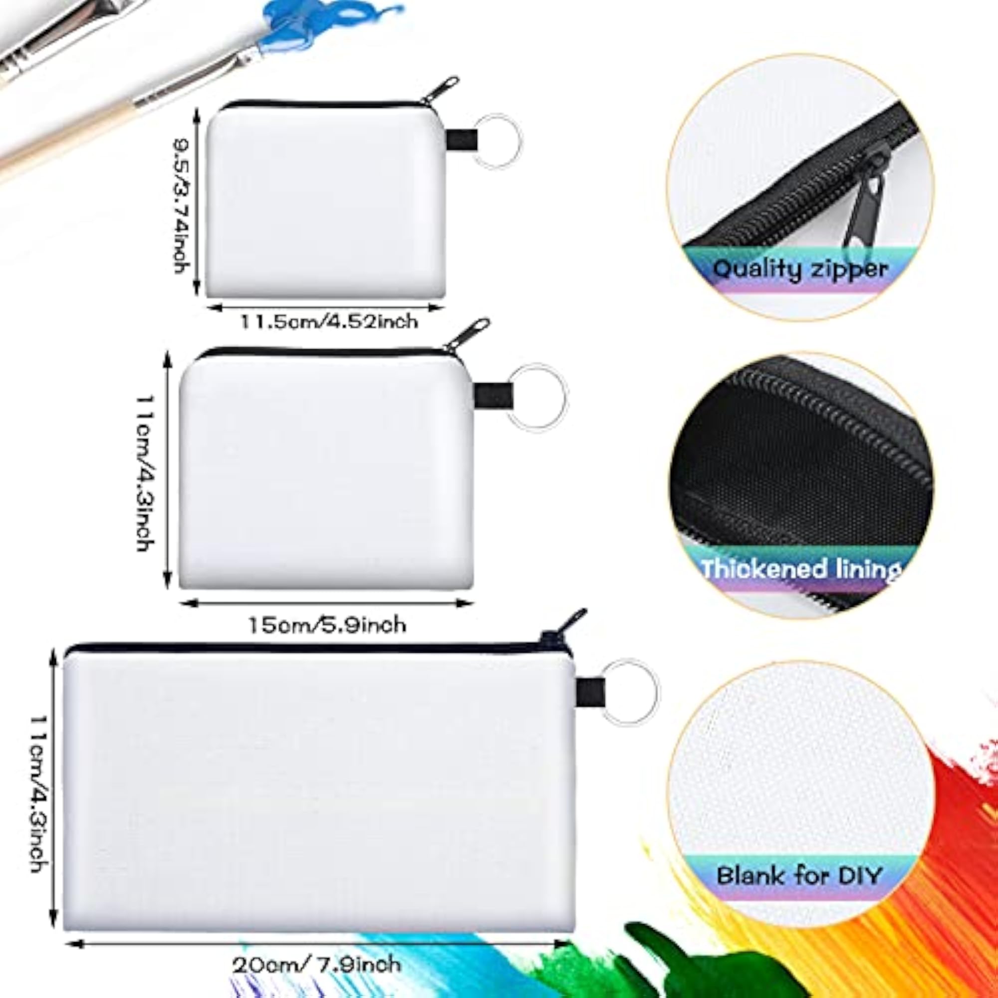 10 Pieces Sublimation Coin Purse DIY Cosmetic Pouch