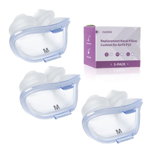 Image of 3 Packs Replacement Nasal Pillow Cushion for ResMed AirFit P10, Compatible with Original Airfit P10 Frame, Replacement Silicone CPAP Supplies, Reliable Seal & Lighter Weight, Medium