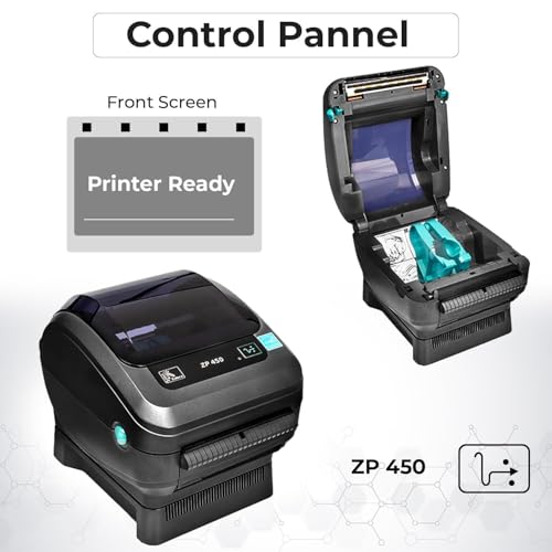 Image of Zebra ZP450 Direct Thermal Barcode Label Printer for Shipping & E-Commerce, High-Speed 4x6 Label Printing, USB Connectivity, Easy Setup for FedEx UPS USPS, Compact Commercial Desktop Printer
