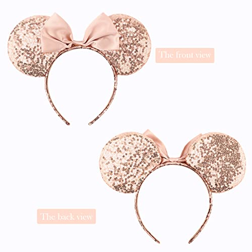 Image of DRESHOW Mouse Ears Bow Headbands Glitter Party Decoration Cosplay Costume for Women