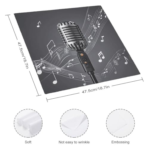 Servilletas de Tela con Notas Musicales Microfono 2 Piezas miniatura 2