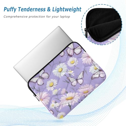 Funda para Portátil 13-14 Pulgadas Blanca con Mariposas y Margaritas miniatura 5