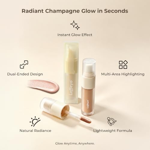 Loffeyo Dual-Ended Liquid Highlighter, Champagne Glow Brightening Serum — view 6