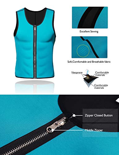 Image of NonEcho Men Sauna Sweat Vest Weight Loss Waist Trainer Vest Neoprene Tank Top Shapewear Slimming Shirt Workout Suit