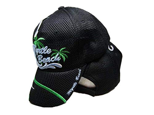 Myrtle Beach MB South Carolina SC Swirl Waves Black MESH Cap Hat miniatura 1