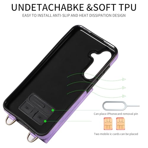 Étui portefeuille cuir texturé Samsung S24 Plus chic et durable - 4
