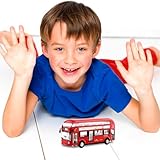 MIFKLMV Red Bus Toy Double Decker Bus City Tourist Diecast, Scale Pull-Back Model City Car Toy for Kids Alloy Diecast Toy Vehicles Metal Die Cast Free Wheeling Action Model Birthday Gifts for Kids - Image 6