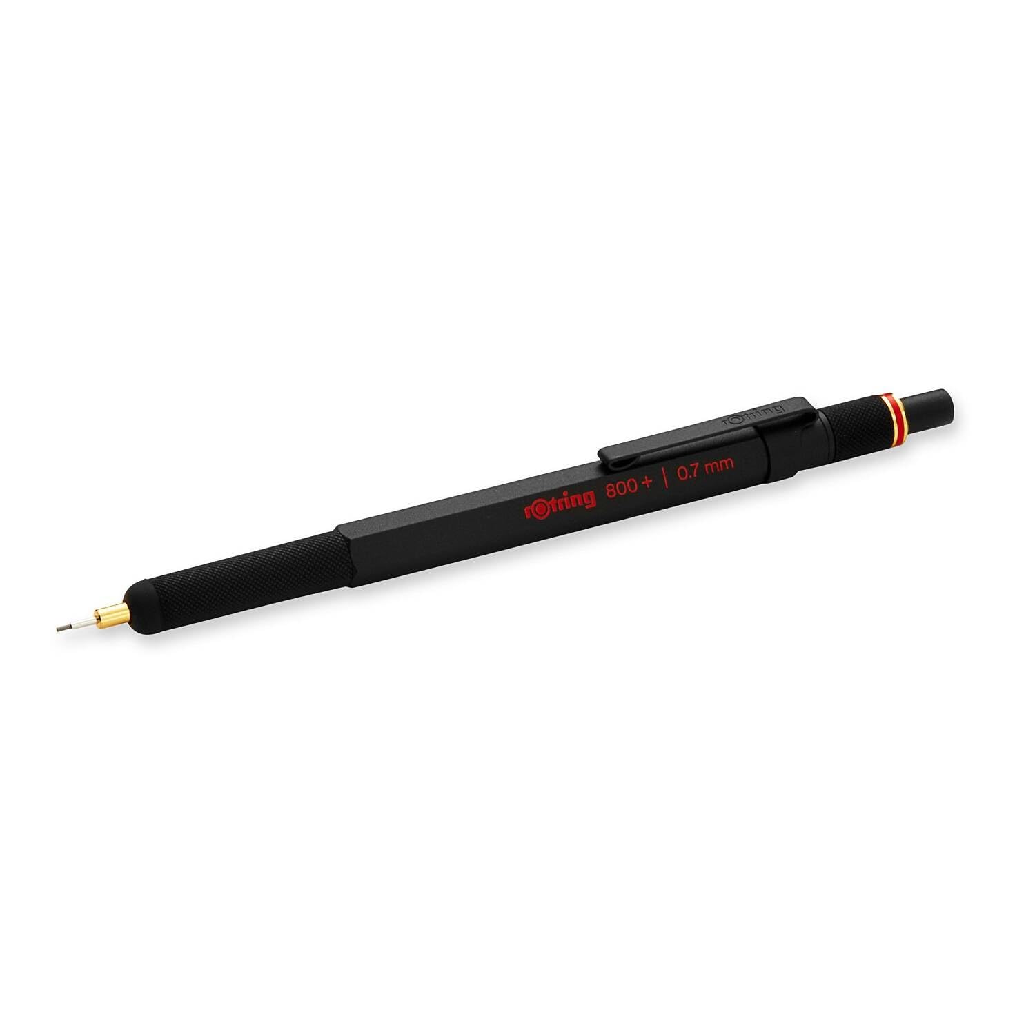 rOtring 800+ Druckbleistifte-Set, 0,5 mm und 0,7 mm Stylus Hybrid, Twist-to-Retract, schwarzer Metallschaft, inkl. HB Tikky Minen und Radiergummi B20, Präzisions-Zeichen- und Touchscreen-Werkzeug