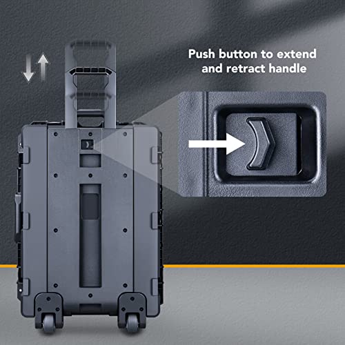 Lykus Hc-6540 Large Waterproof Hard Case With Wheels And Customizable Foam, Interior Size 25.6X18.9X15 Inch, Suitable For Large Electronic Equipment And More #TOP6