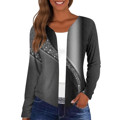 Womens Open Front Cropped Cardigan Long Sleeve Casual Lightweight Floral Printed Fall Fashion Cardigan2