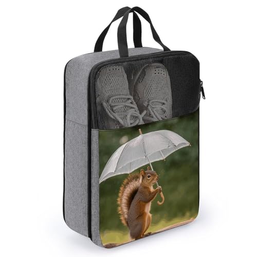 Sac à chaussures imprimé écureuil gris en taille unique pour le rangement - 3
