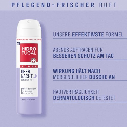 Hidrofugal FORTE Über Nacht Deo Spray, Antitranspirant für die Abendanwendung, Deodorant für einen stärkeren Schutz am Tag (150 ml)