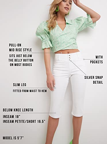 Rekucci Women's Secret Figure Denim Extra Comfort Jean Capri with Snap Detail4