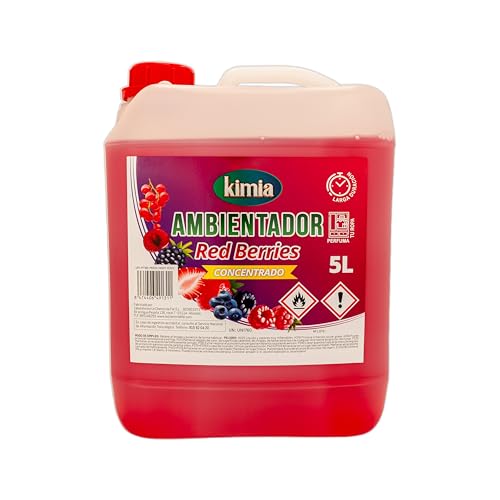 KIMIA - Ambientador de Hogar Red Berries 5L | Perfumador con Fragancia Duradera a Frutos Rojos | Para Cualquier Estancia de Casa, Coche y Oficina | Fórmula Concentrada | Ambiente Fresco y Perfumado
