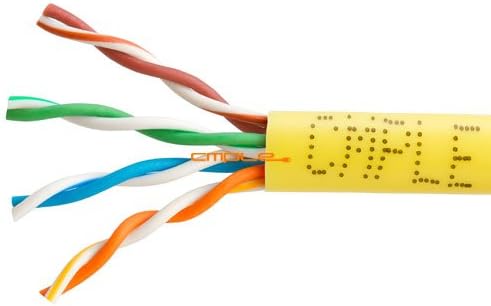 Cmple Plenum Cat5e Bulk 1000ft Ethernet Cable Yellow - CMP Copper Clad Aluminum (CCA)