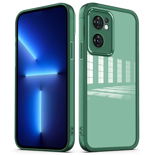 Cover per Oppo Find X5 7 5G Custodia Trasparente con Pellicola Protettiva Lenti Morbida Ultra Sottile Antiurto Bumper Case - slim verde