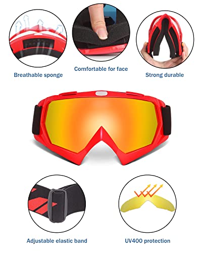 Kemimoto Dirt Bike Goggles Motocross Goggles Atv Utv Goggles Anti Uv Riding Goggles Ski Goggles #TOP1