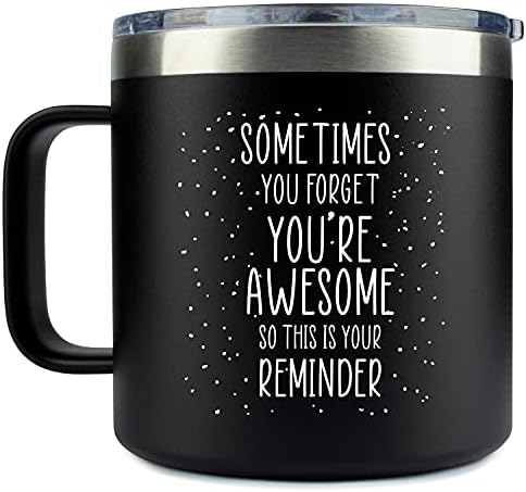 KLUBI Birthday Gifts For Men – Sometimes You Forget You’re Awesome Thank You Gifts For Men Valentines Day Gifts for Boyfriend 14 Ounce Stainless Steel Tumbler For Men Birthday Gift Ideas Travel Cup