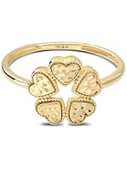 14K Solid Gold Clover Heart Ring/CFCY8931A